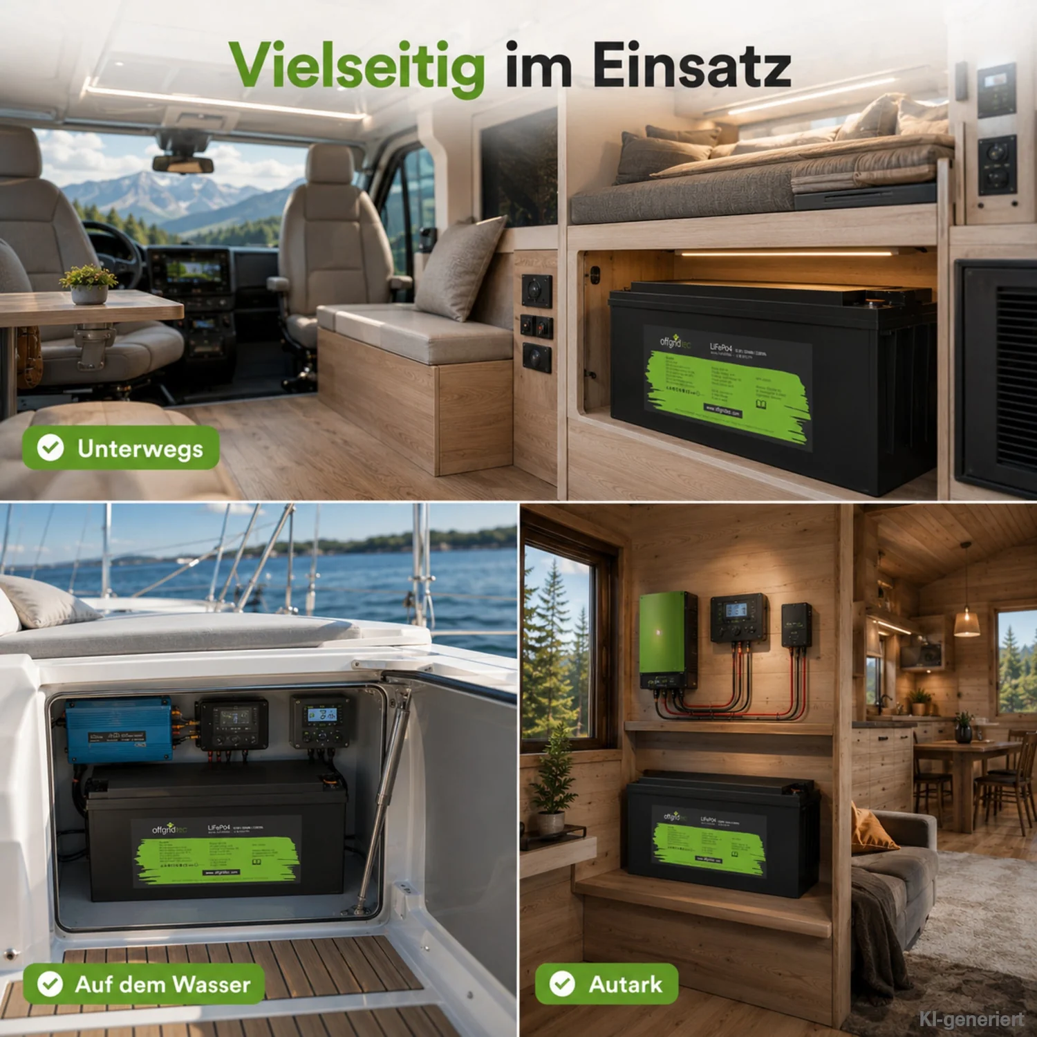 LiFePO4 Akku 12V 304Ah Einsatz in Wohnmobil Boot und netzferner Inselanlage