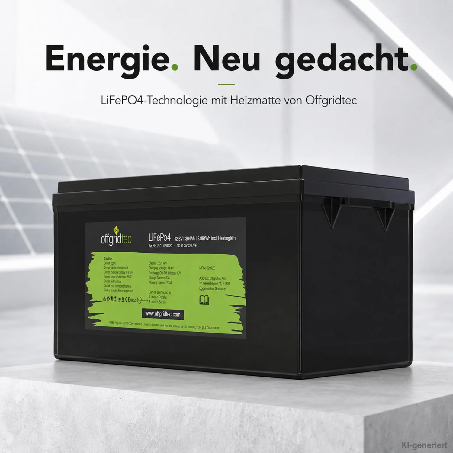LiFePO4 Akku 12V 304Ah Offgridtec Lithium-Eisenphosphat-Akku im Produktumfeld