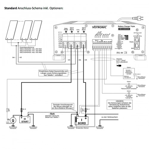 Votronic VBCS 60-40-430 Triple – Anschlussschema