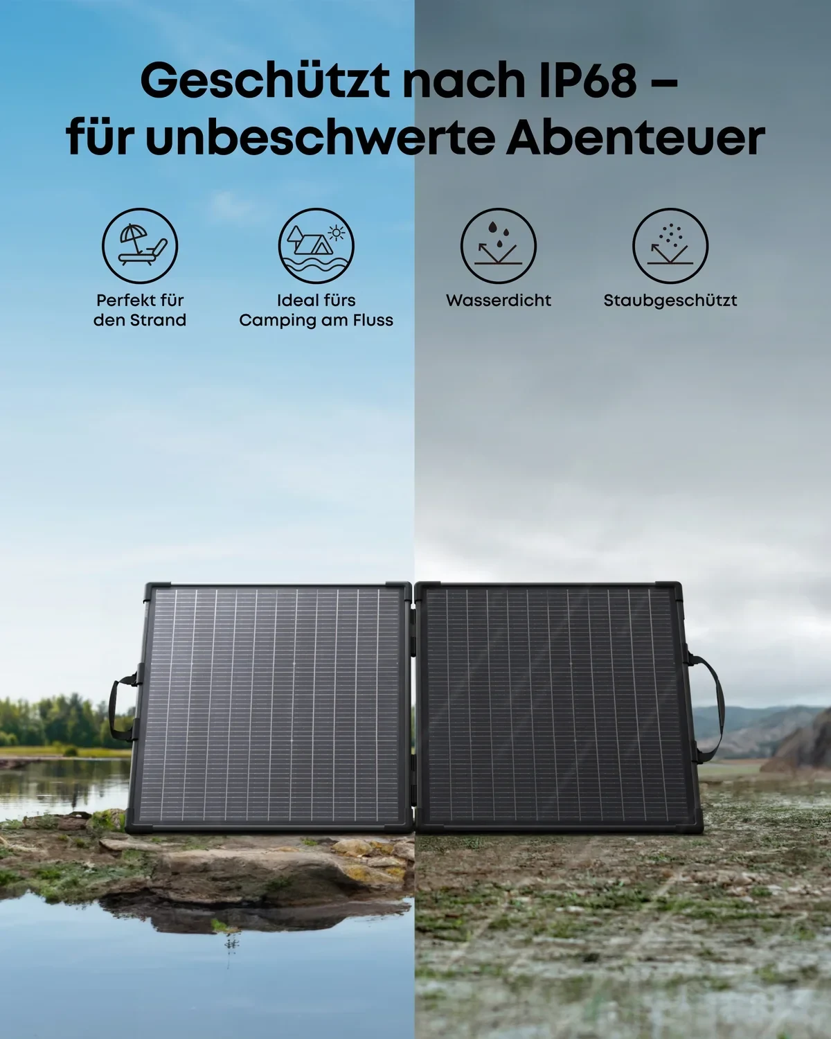 Solargenerator Set 2000Wh – Anker SOLIX S2000 + PS100 bifazial – IP68-Schutz