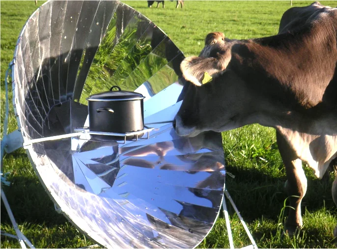 Solarkocher Premium 14 im Freien auf der Weide