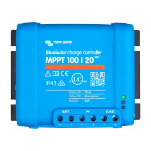 20A MPPT Solar Laderegler Victron BlueSolar 100/20 12V 24V 48V mit Lastausgang – Frontansicht