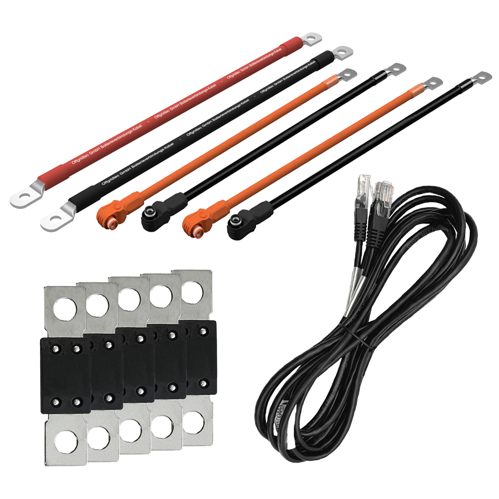 Notstrom-Backup-Set 10,24 kWh: Kabel und MEGA-Sicherungen