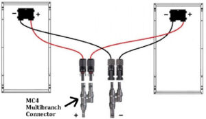 C4-Y-Verteiler-Set 2in1 Stecker u. Buchse – Anschlussschema, Parallel- und Reihenschaltung