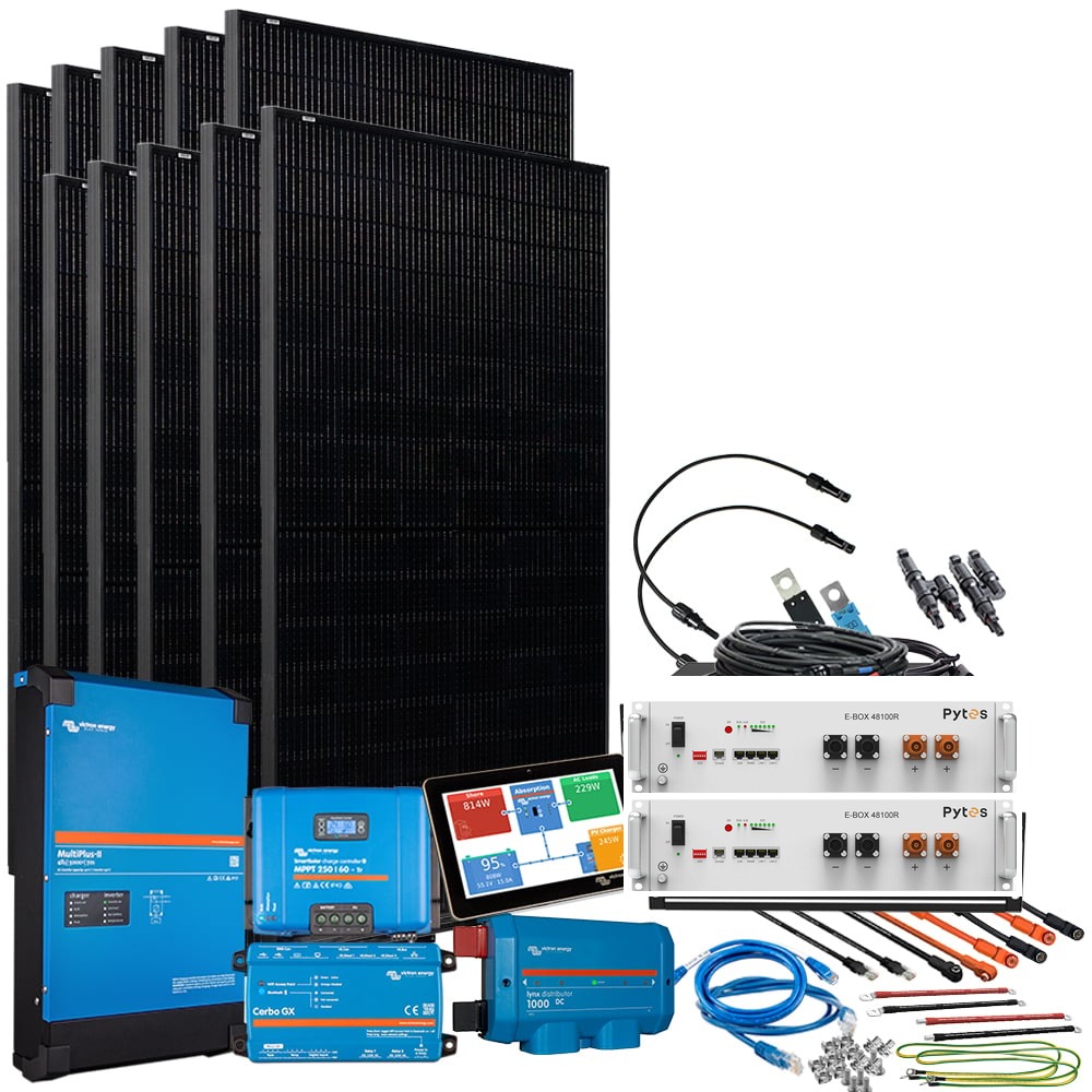 HomePremium M Budget USV-Solaranlage 4.500 Wp 10,24 kWh mit 2 x Pytes E-Box