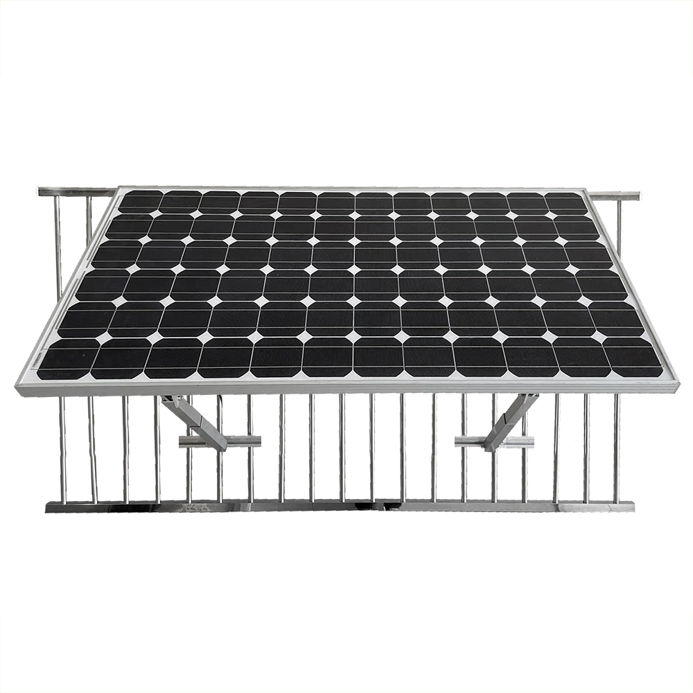 Solarmodul Halter für Balkongeländer neigungsverstellbar – montiert mit Neigung