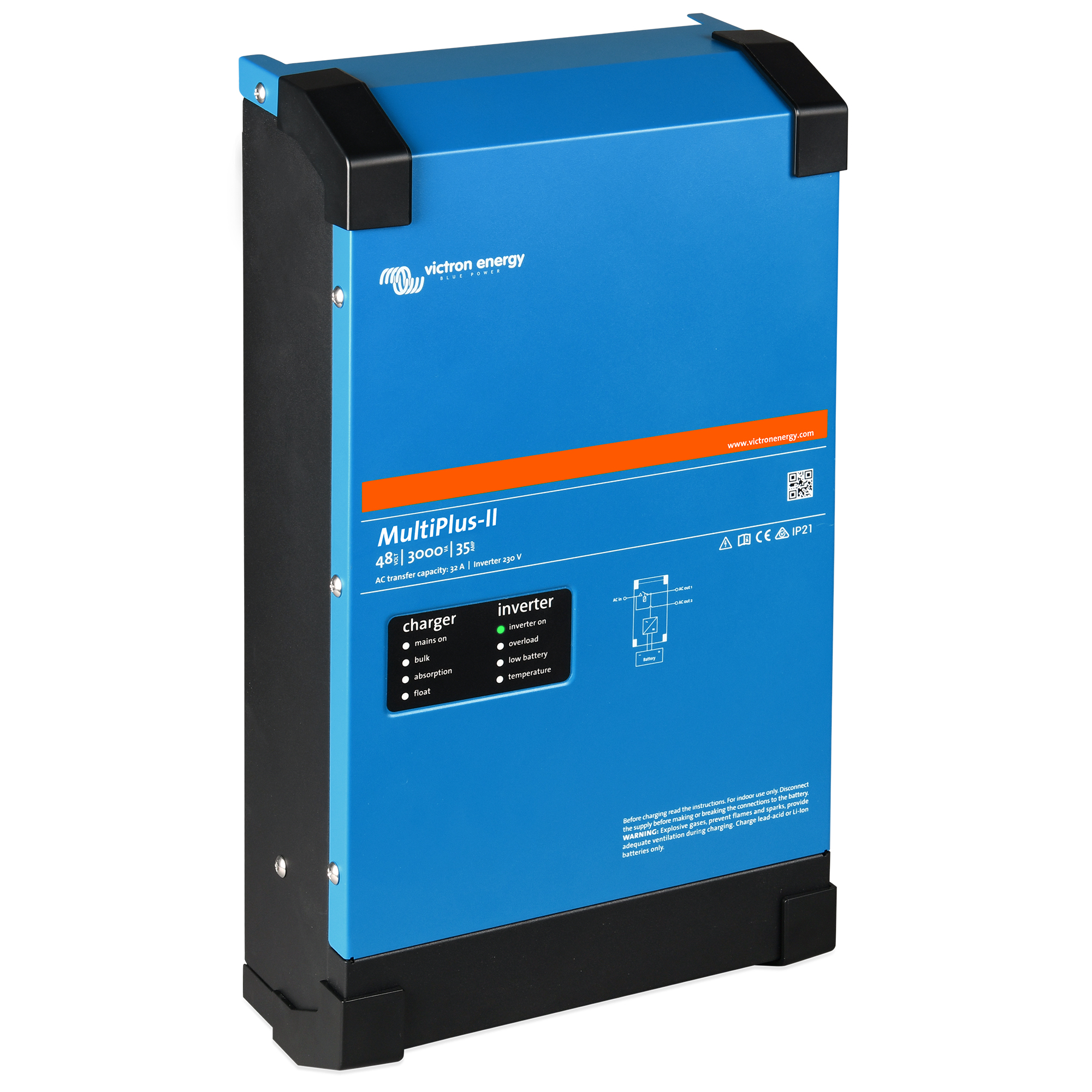 Victron MultiPlus-II 48/3000/35-32 Wechselrichter Schrägansicht
